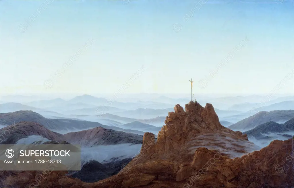 Morning in the Riesengebirge, 1810-1811, by Caspar David Friedrich (1774-1840), oil on canvas, 108x170 cm.