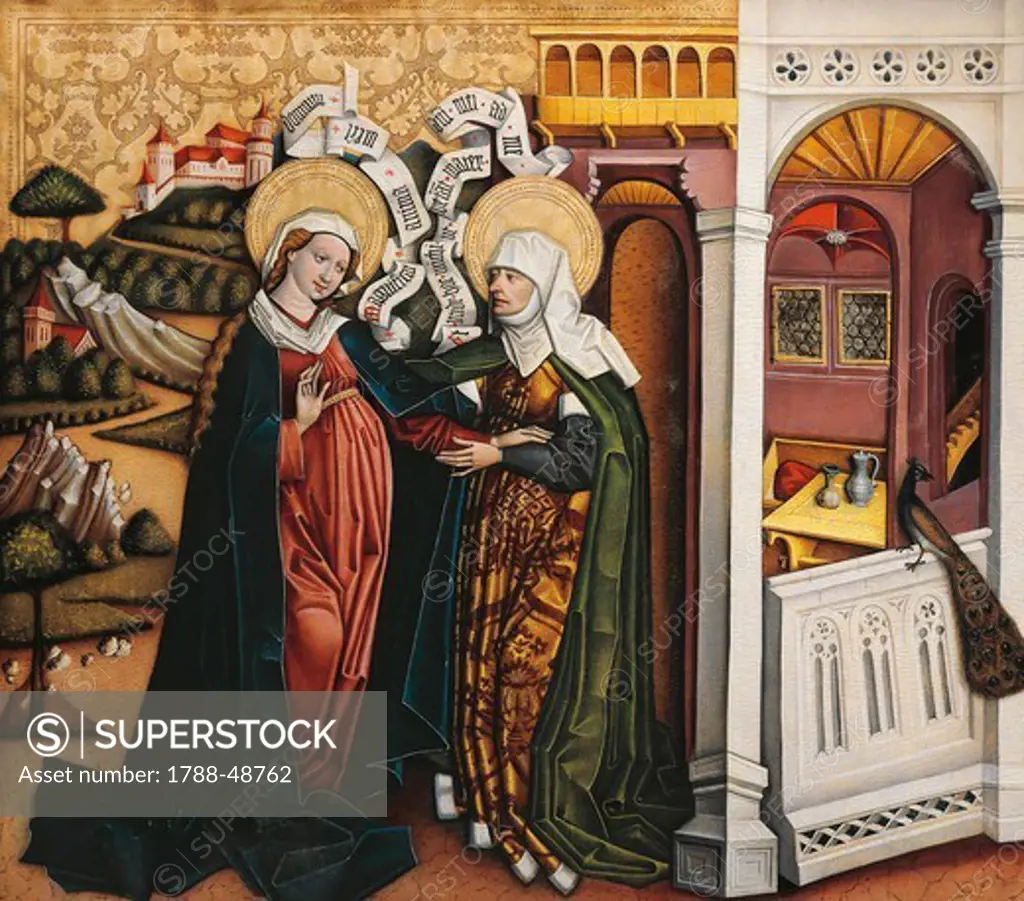 The Visitation of Mary to St Elizabeth of Thuringia, 1480, Hungarian painting.
