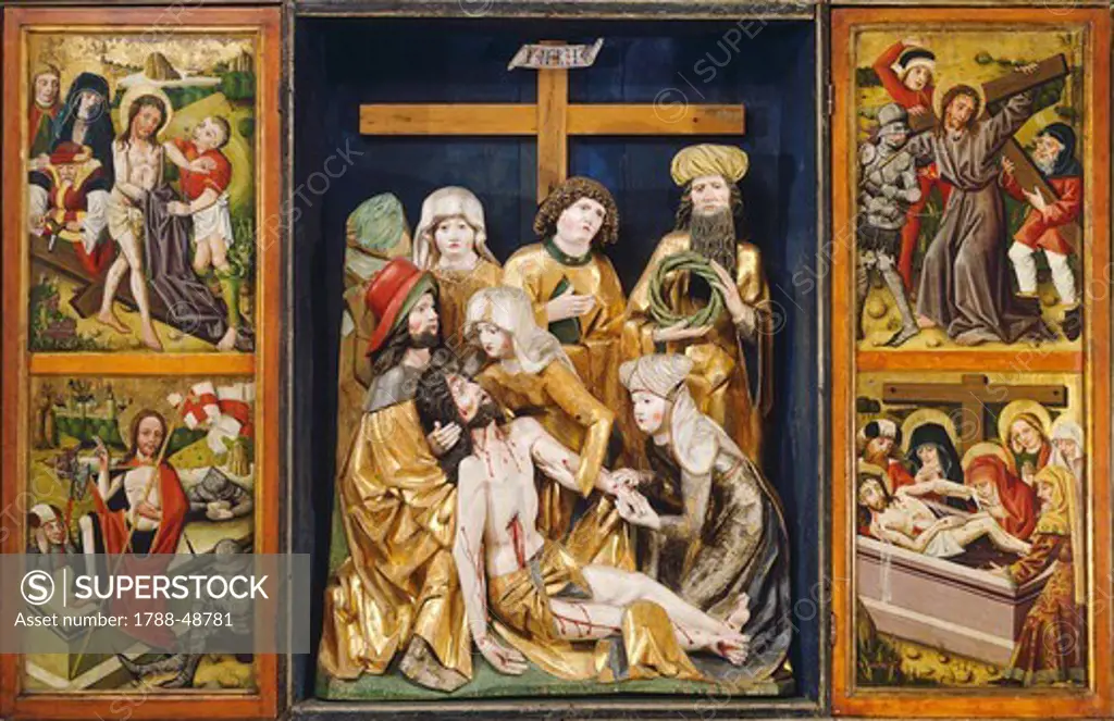 The deposition, detail from the Altar of the Passion, 1489-1490, from Janostrol, Hungary.