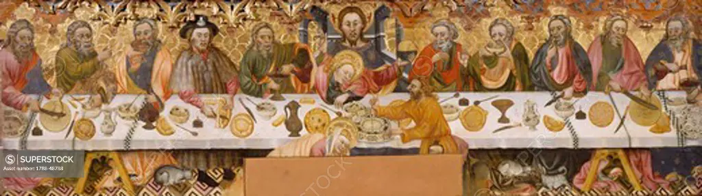 The Last Supper, by Jaume Ferrer the Elder (active ca 1400-1433), panel.