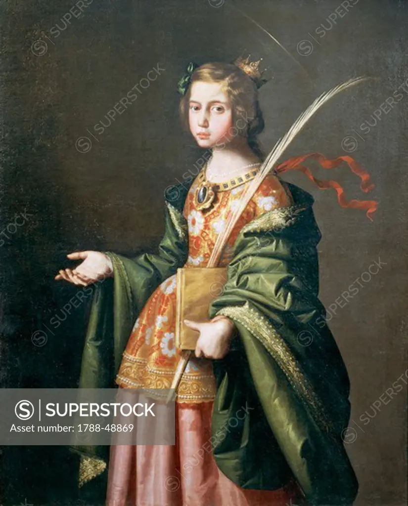 Portrait of Elizabeth of Thuringia, 1635-1640, by Francisco de Zurbaran (1598-1664), oil on canvas, 125x100 cm.