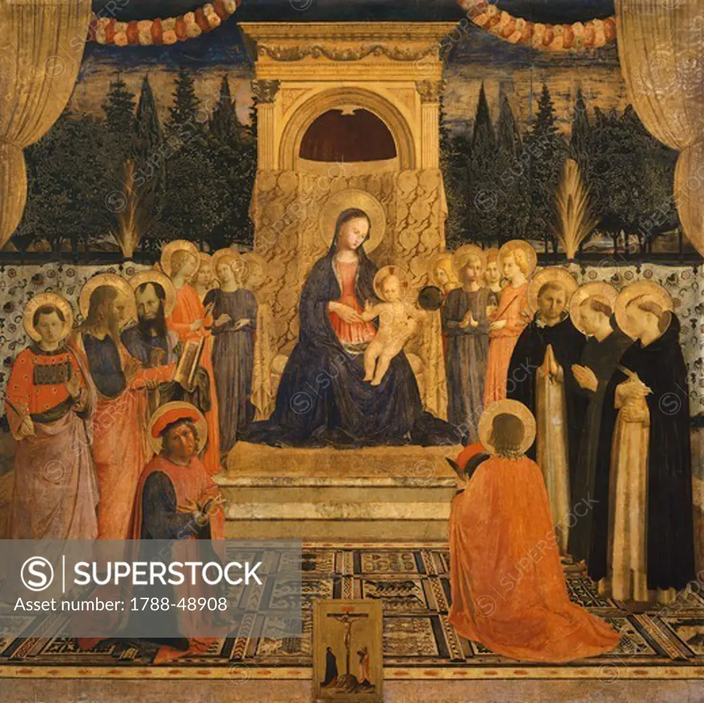 Pala di San Marco, ca 1440, by Giovanni da Fiesole known as Fra Angelico (1400-ca 1455), tempera on wood, 220x227 cm.