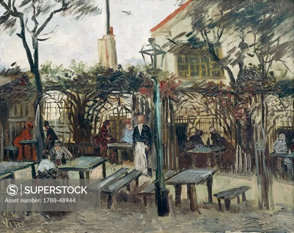 The terrace of the Guinguette Cafe in Montmartre, 1886, by Vincent van Gogh (1853-1890), oil on canvas, 49x64 cm.