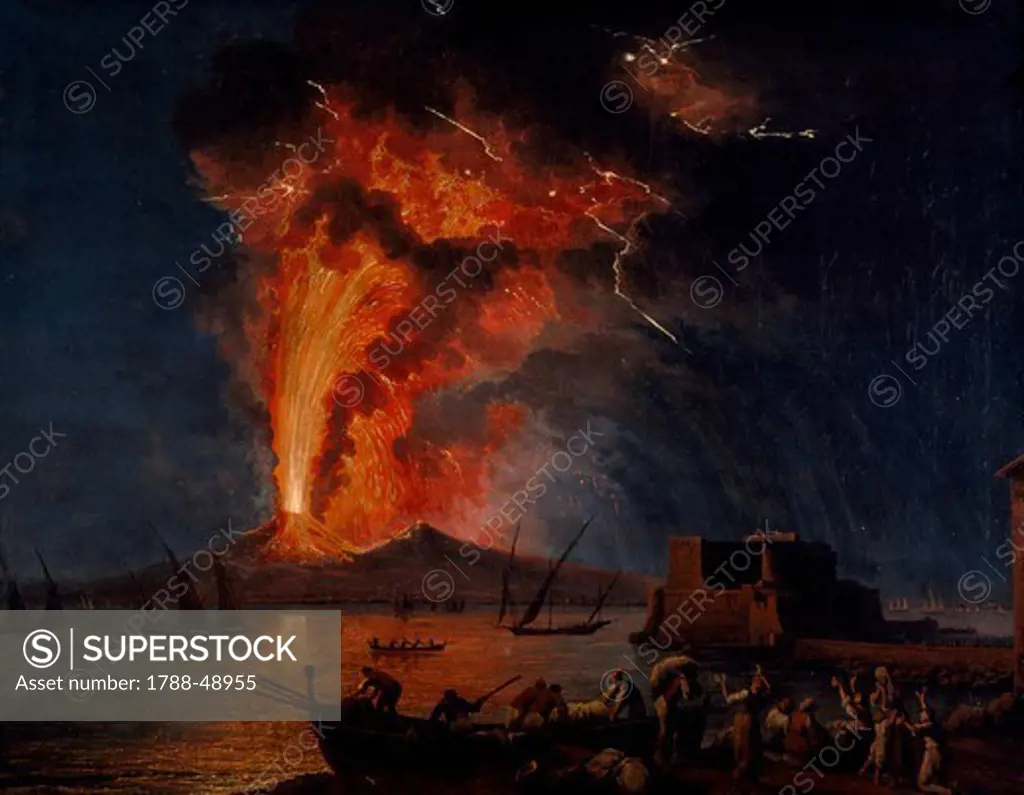 Eruption of Vesuvius, 1779, by Jacob Philipp Hackert (1737-1807).