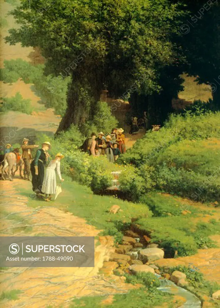 The source of the Tiber, ca 1890, by Odoardo Lalli (1829-1909), oil on canvas, 98x72 cm.