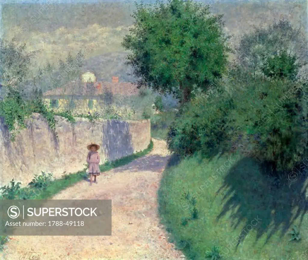 Settignano laneway, 1875-1880, by Alfonso Testi (1842-1919), oil on canvas, 55x65 cm.