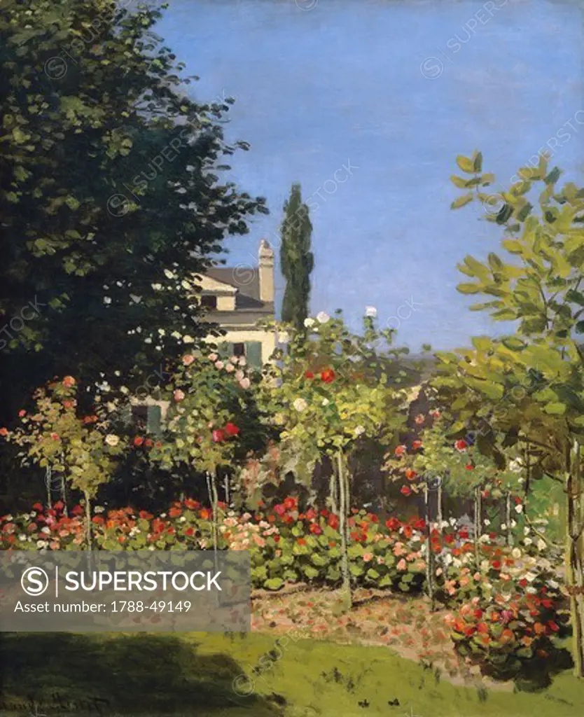Flower garden, 1866, by Claude Monet (1840-1926), oil on canvas.