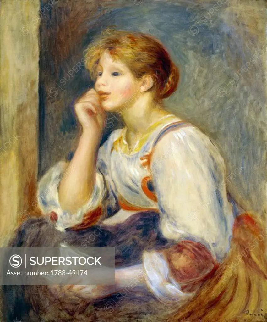 Woman with a letter, 1888-1895, by Pierre-Auguste Renoir (1841-1919), oil on canvas, 65x54 cm.