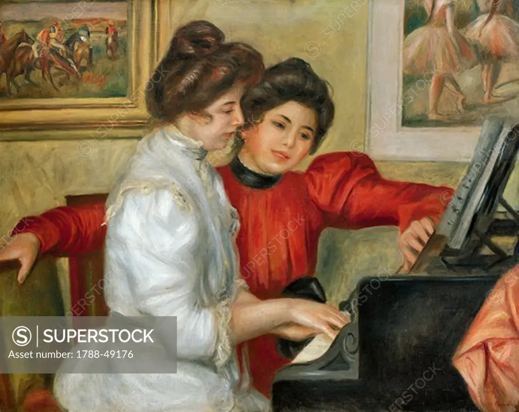 Yvonne and Christine Lerolle at the piano, 1897, by Pierre-Auguste Renoir (1841-1919), oil on canvas, 73x92 cm.