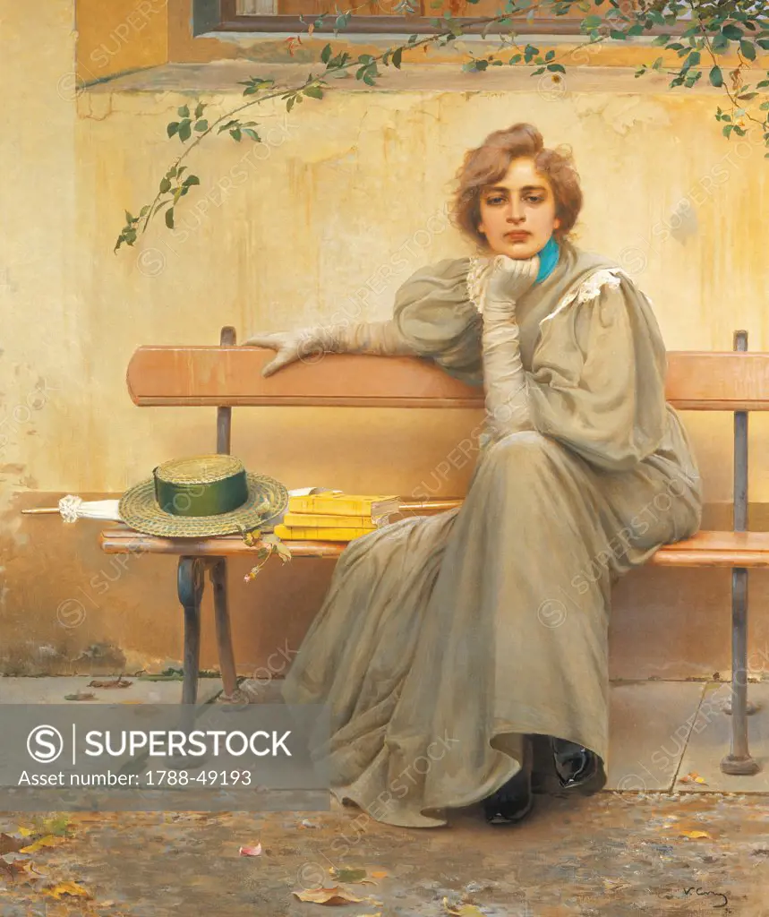 Dreams, 1896, by Vittorio Matteo Corcos (1859-1933), oil on canvas, 190x165 cm.