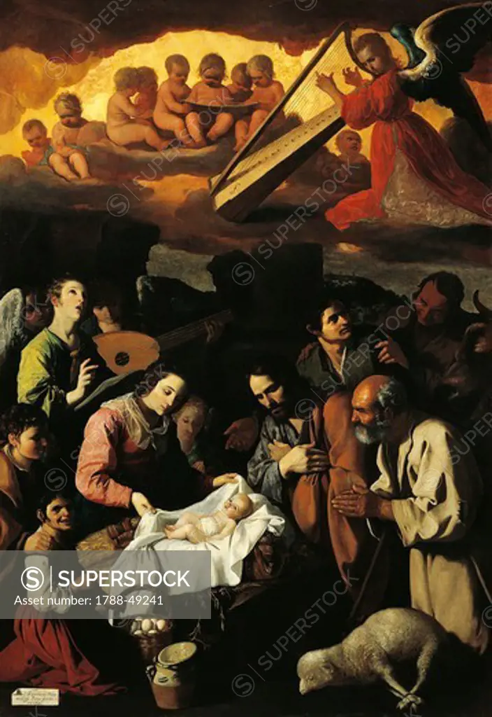 The Adoration of the Shepherds, 1638, by Francisco de Zurbaran (1598-1664), oil on canvas, 261x175 cm.