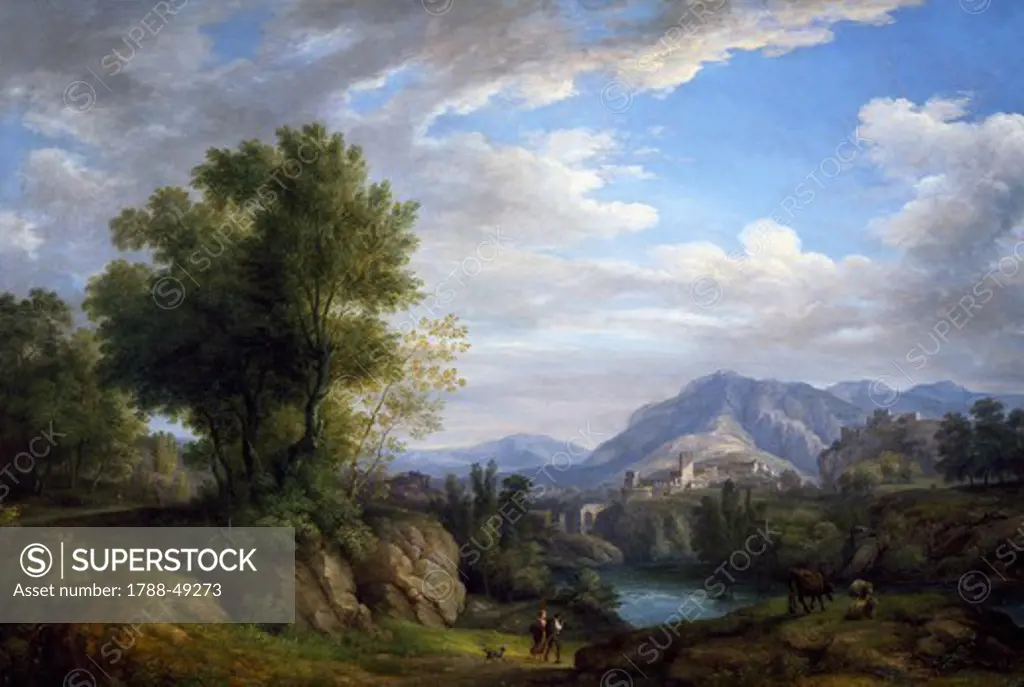 Landscape, by Pietro Ronzoni (1781-1861), oil on canvas, 153x109 cm.