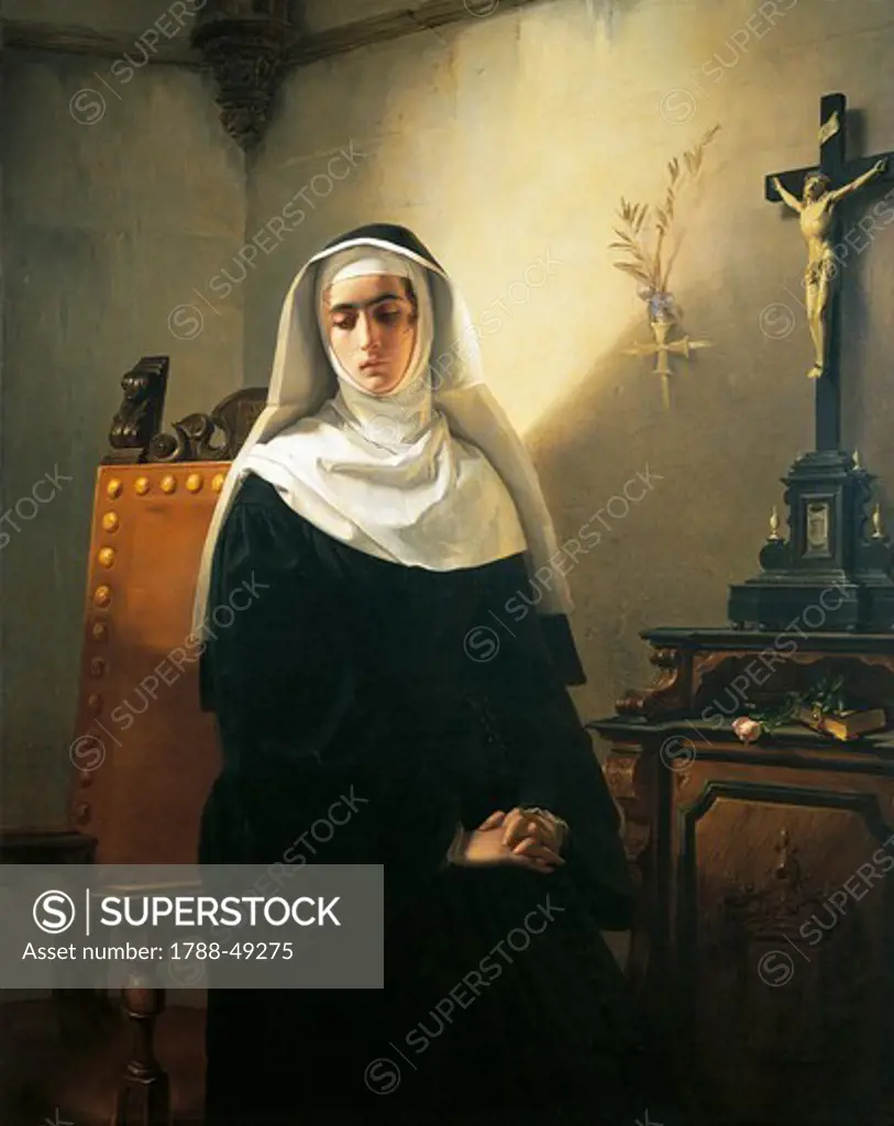 The Nun of Monza, 1847, by Giuseppe Molteni (1808-1867), oil on canvas, 149x117 cm.