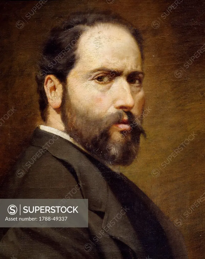 Self-portrait, 1890-1899, by Carlo Sara (1844-1905), oil on canvas, 41x53 cm.