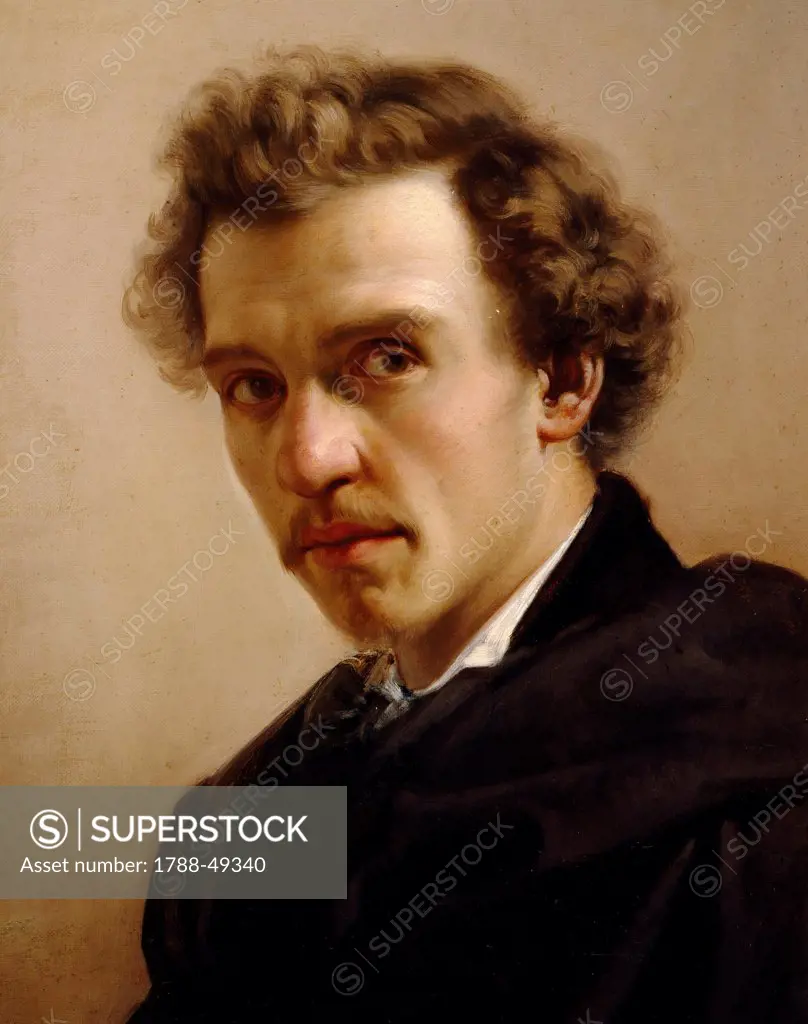 Self-portrait, by Giovanni Altieri (1834-1900), oil on canvas, 55x43 cm.
