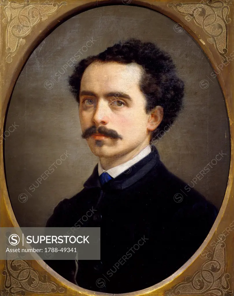 Self-portrait, ca 1868, by Pacifico Buzio (1843-1902), oil on canvas, 67.6x52.5 cm.