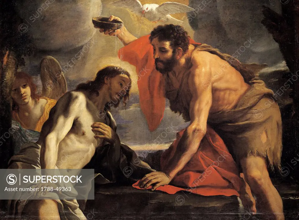 The Baptism of Christ, by Mattia Preti (1613-1699).