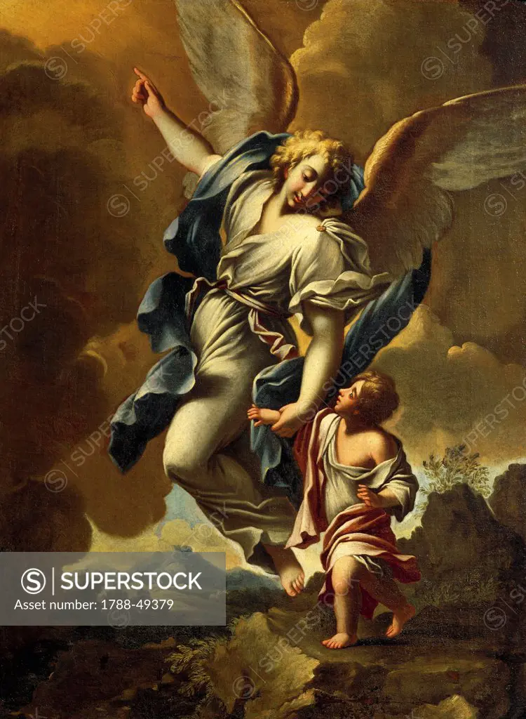 Guardian angel, by Francesco Paglia (1636-1713), oil on canvas.