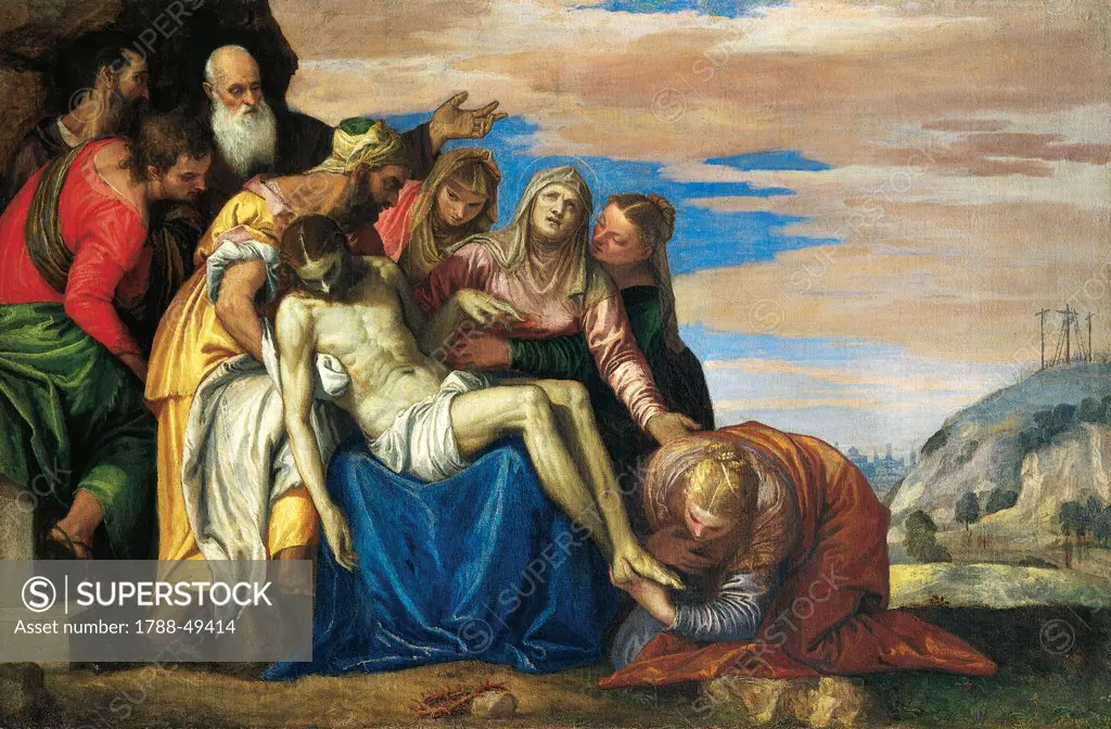 Deposition, 1548-1549, by Paolo Caliari known as Veronese (1528-1588), oil on canvas, 213x173 cm.