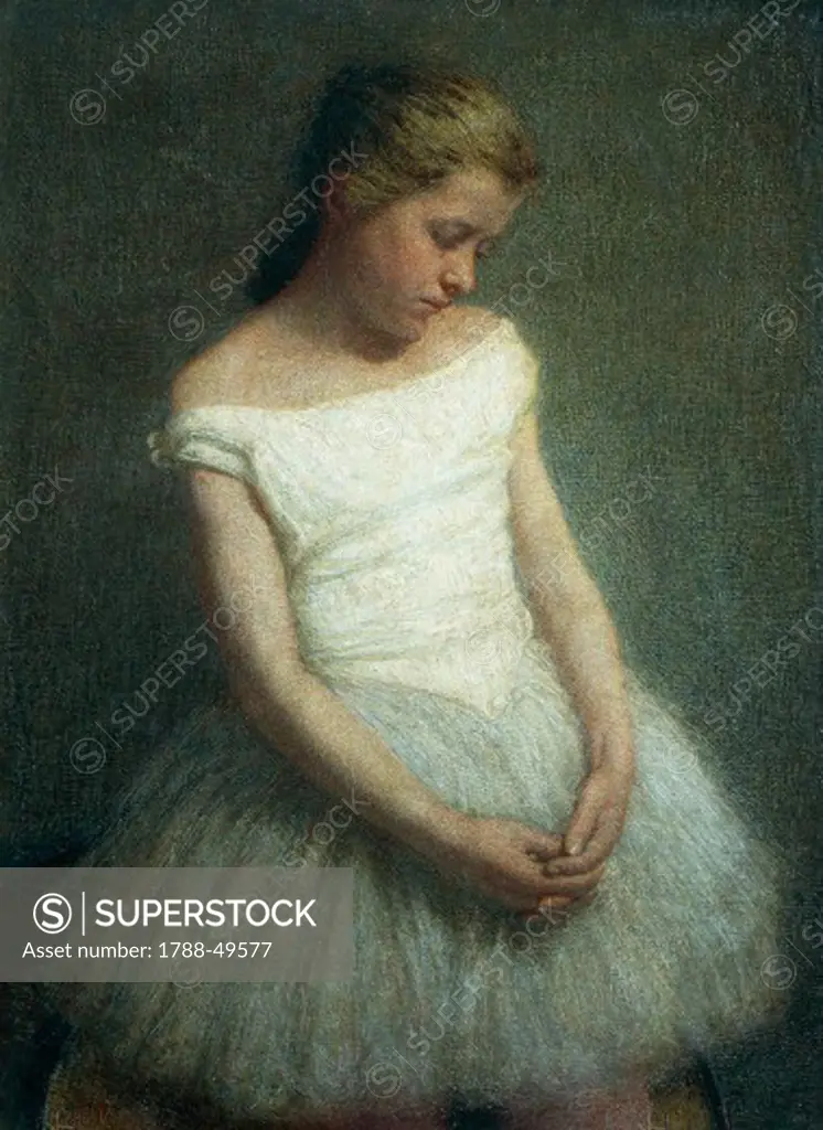 Ballerina (female dancer), by Angelo Morbelli (1853-1919).