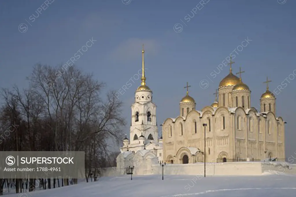 Russia, Golden Ring, Vladimir, belltower and Assumption Cathedral