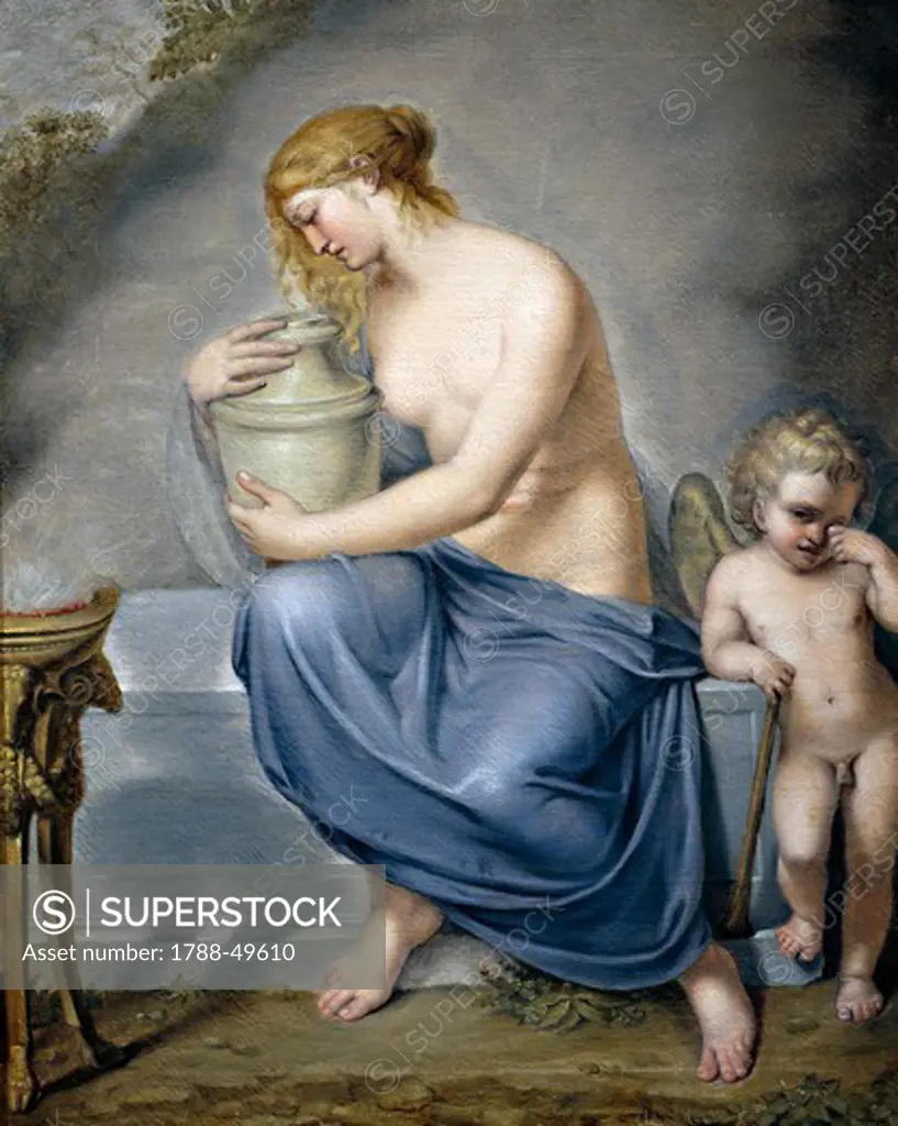 Venus and Hymen weeping, ca 1790, attributed to Andrea Appiani (1754-1817), oil on canvas, 73x58 cm.