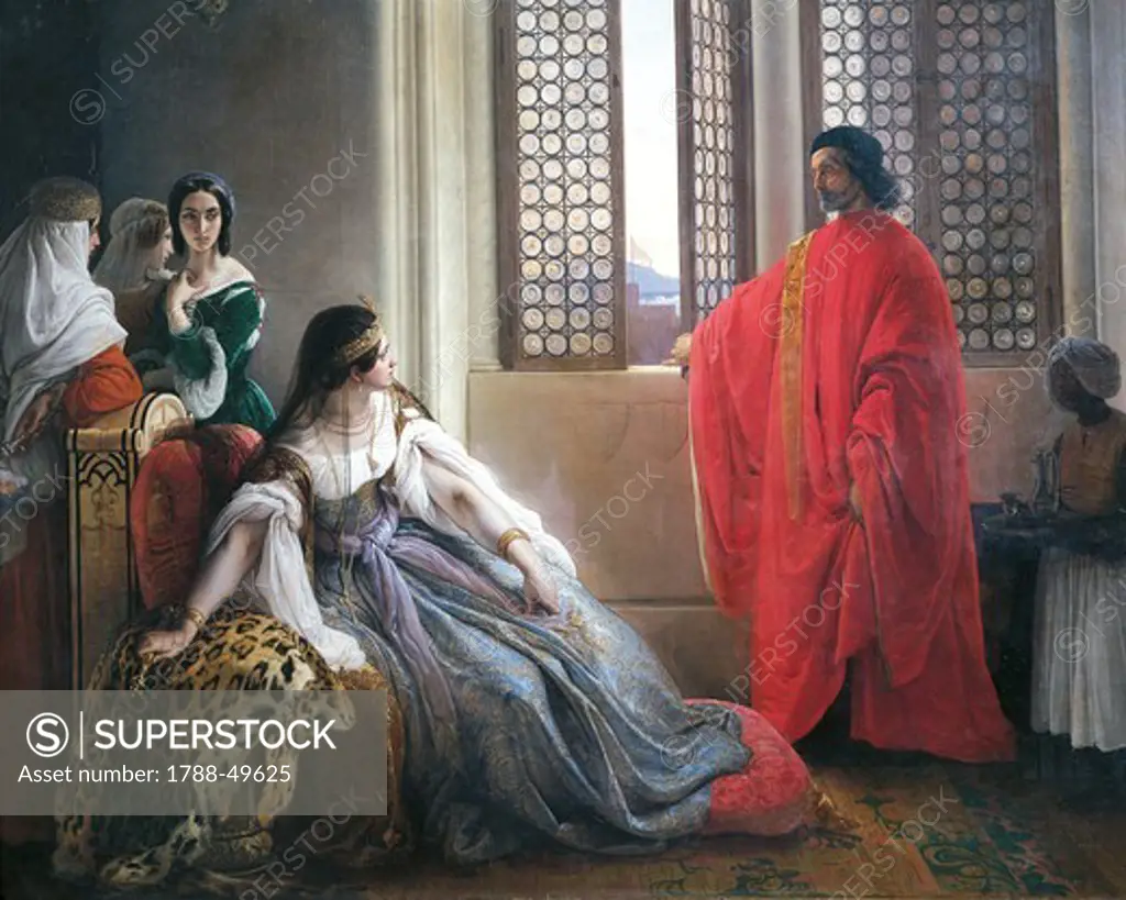 Caterina Cornaro receives the news of the deposition of the Queen of Cyprus, 1842, by Francesco Hayez (1791-1882), oil on canvas, 121x151 cm.