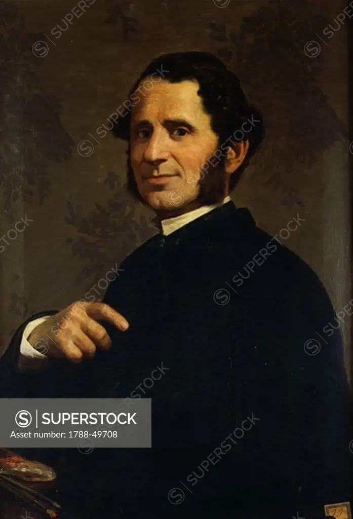 Portrait of the painter, Francesco Gandolfi, by Santo Bertelli (1840-1892).