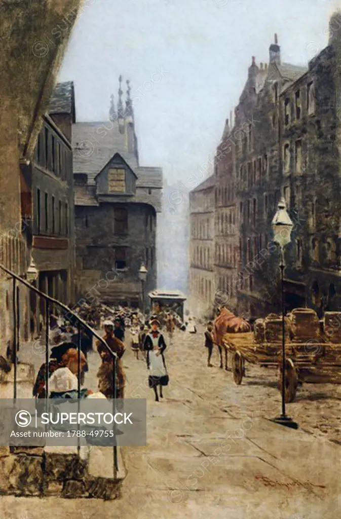 High Street in Edinburgh, by Telemaco Signorini (1835-1901).