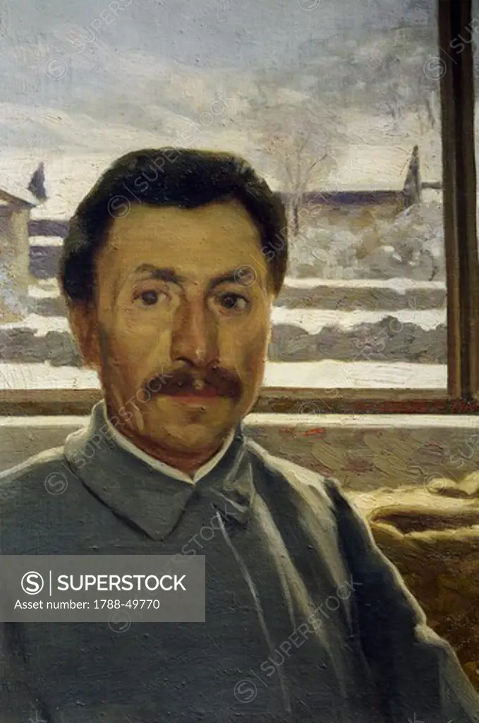 Self-portrait, 1916, Cesare Bertolotti (1854-1932), oil on canvas, 65x43 cm.