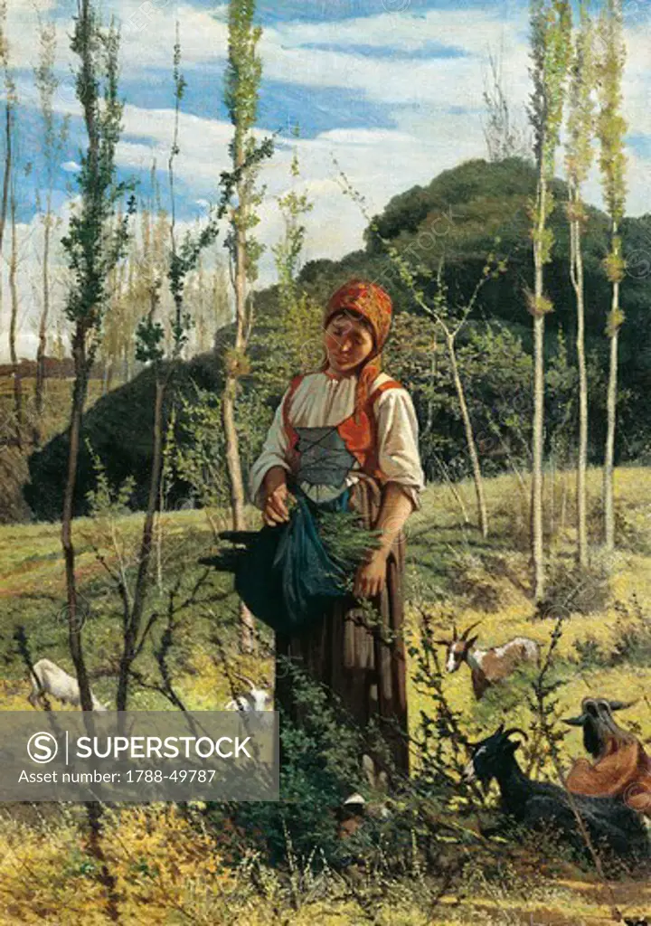 Farmer in the wood, 1861, by Giovanni Fattori (1825-1908), oil on canvas, 78x57 cm.