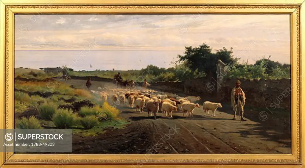 Road to Vesuvius, by Federico Rossano (1835-1912).