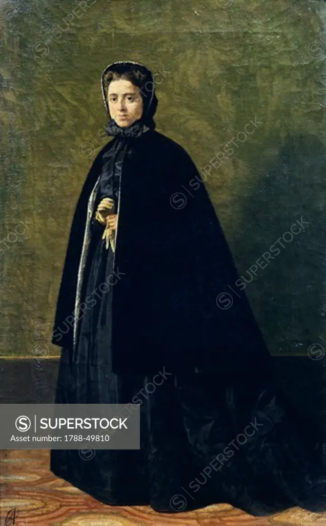 Portrait of Teresa Fabbini, ca 1865, by Giuseppe Abbati (1836-1868).