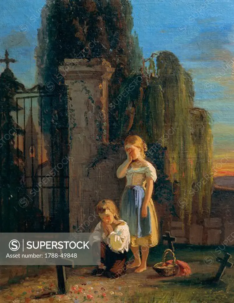 Orphans, by Ferdinando Buonamici (1820-1892).