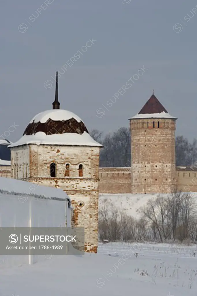 Russia, Golden Ring, Suzdal, Monastery of our Saviour and St. Euthimius and defensive walls
