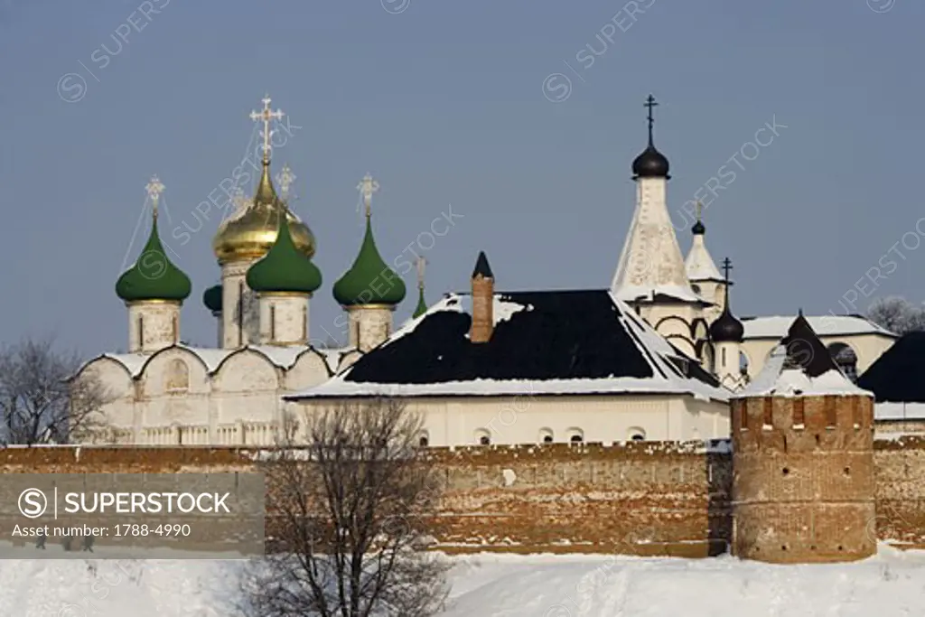 Russia, Golden Ring, Suzdal, Monastery of our Saviour and St. Euthimius and Cathedral of Transfiguration of our Saviour