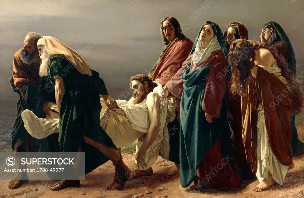Carrying Christ to the tomb, 1883, by Antonio Ciseri (1821-1891), oil on canvas, 190x273 cm.
