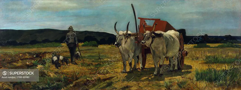 Maremma Tuscany, Giovanni Fattori (1825-1908), oil on canvas, 77.5X205.7 cm.