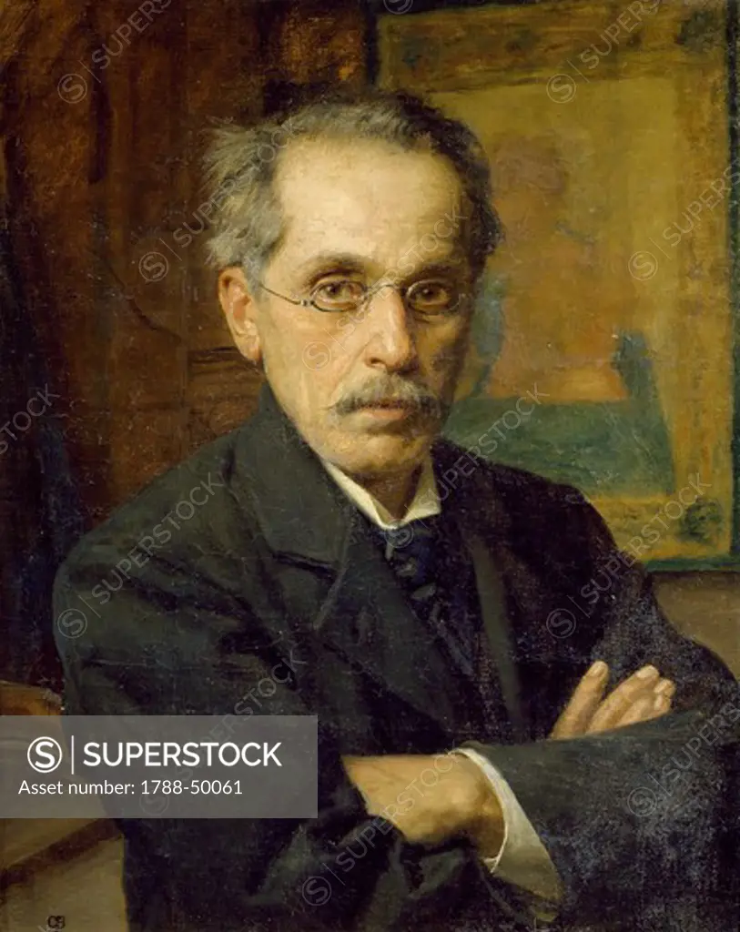Self-Portrait, ca 1896, by Cecrope Barili (1839-1911), oil on canvas, 42x69 cm.