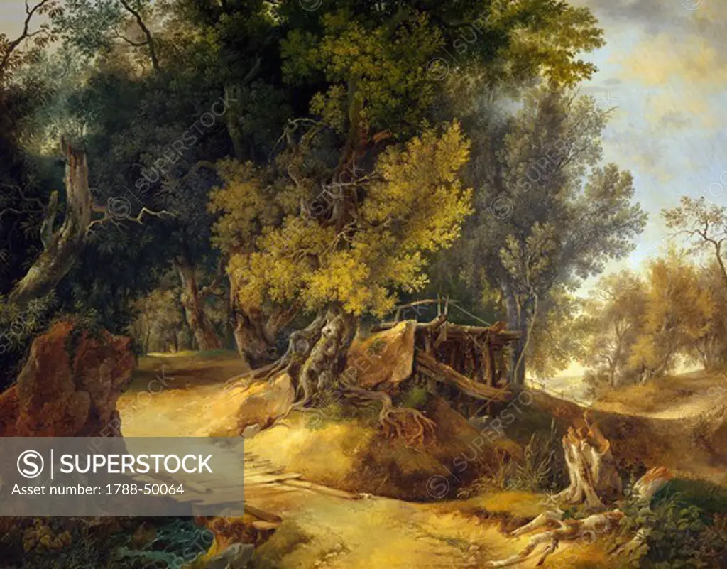 Woodland, by Giuseppe Boccaccio (1792-1852).