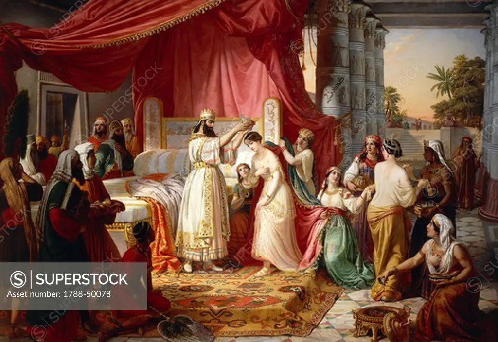 Coronation of Esther, 1849, Vincent Moroni (1809-1870).