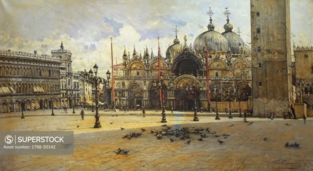 St Mark's Square, 1882, by Filippo Carcano (1840-1914), oil on canvas.
