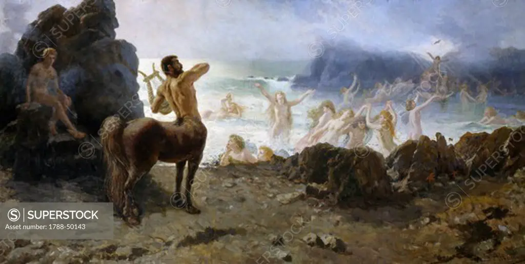 Centaur Chiron attempting freedom, by Francesco Saverio Altamura (1826-1897).