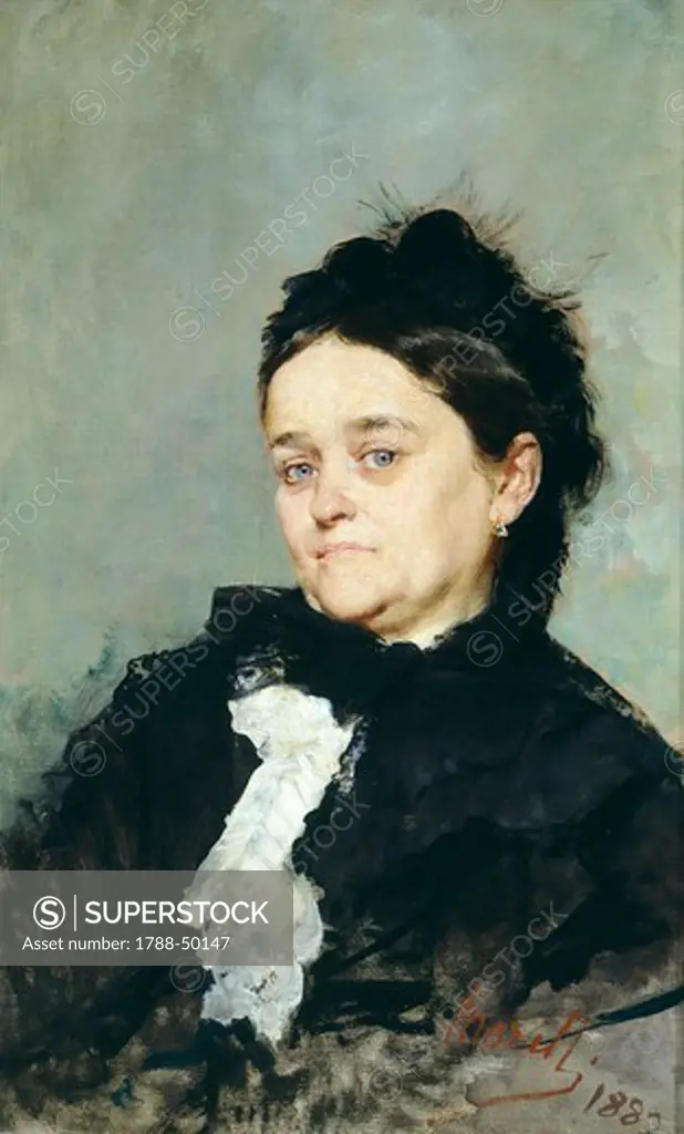 Portrait of Virginia Villari, by Domenico Morelli (1826-1901).