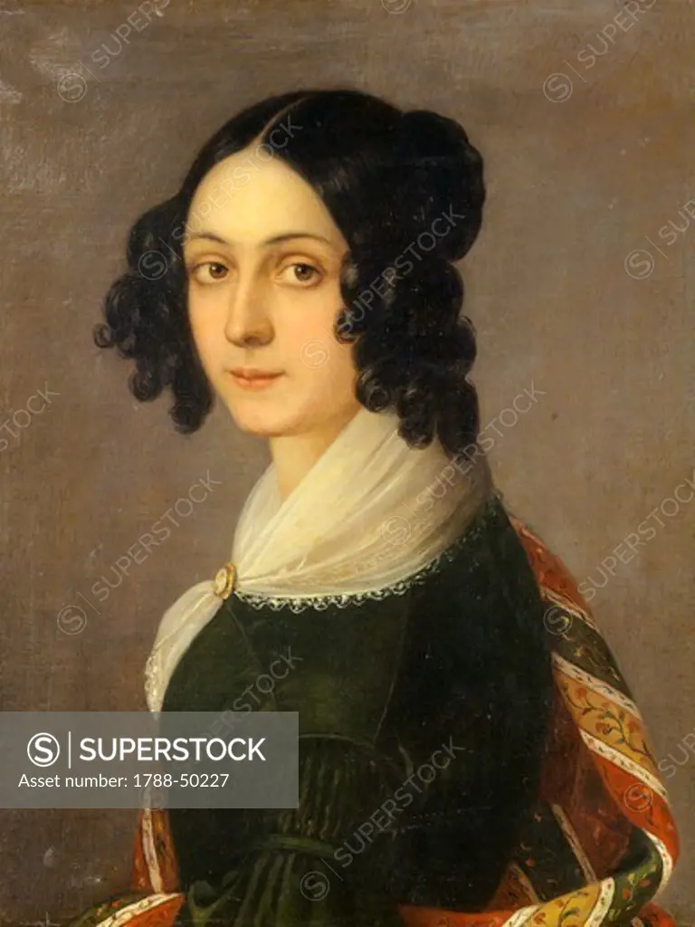 Self-Portrait, 1839, by Ida  Botti Scifoni (1812-1844), oil on canvas, 60x47 cm.