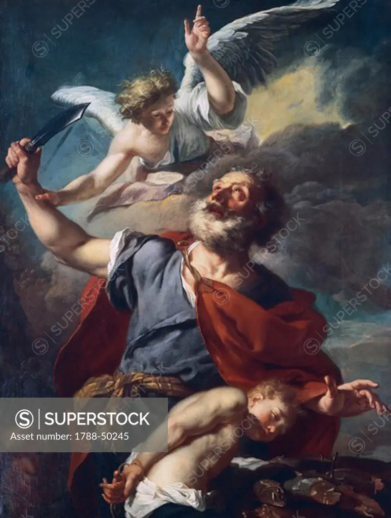 Abraham's sacrifice, ca 1700, Italian painting.