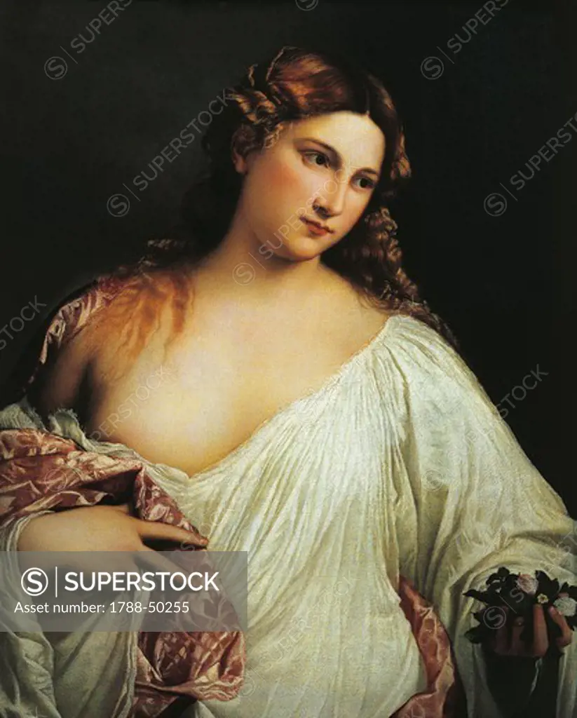 Flora, 1515, by Titian (ca 1490-1576), oil on canvas, 79x63 cm.