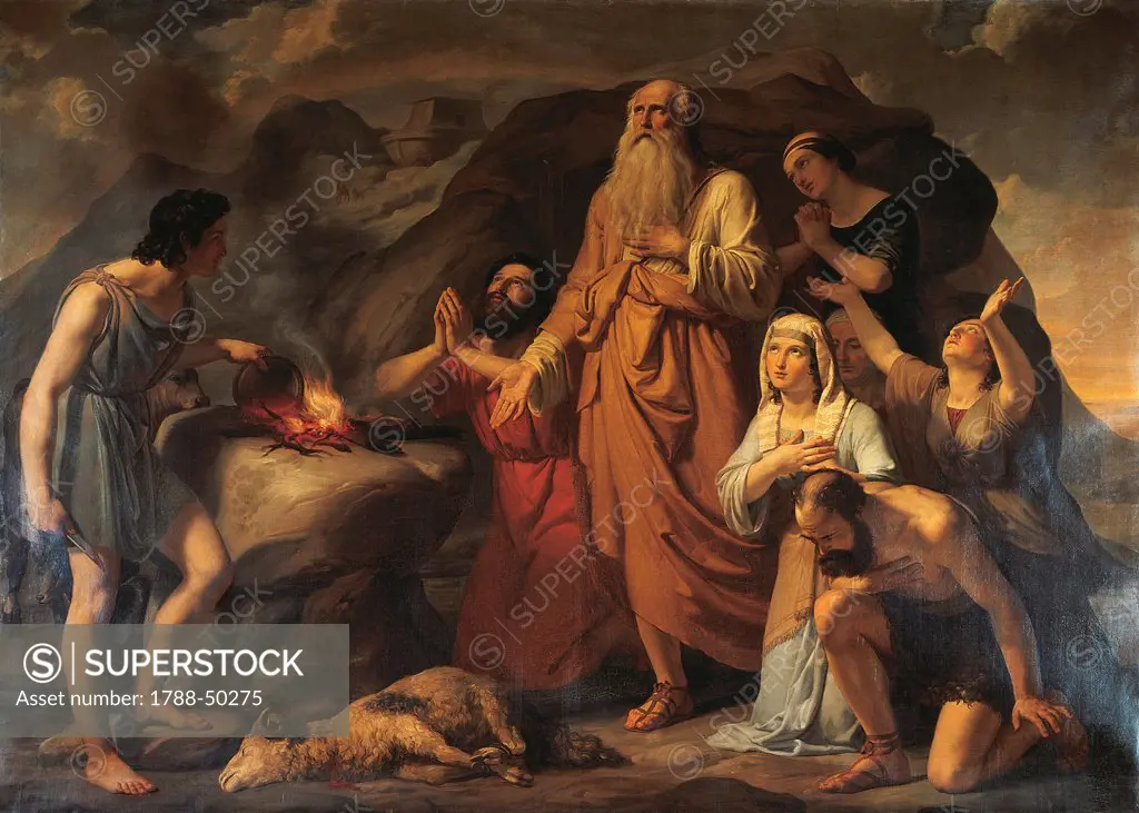 Noah's Sacrifice, by Carlo Bellosio (1801-1849), oil on canvas, 165x230 cm.