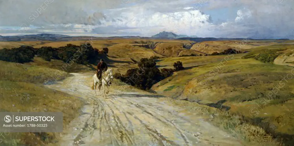 Desolate Roman countryside, by Enrico Coleman (1846-1911).