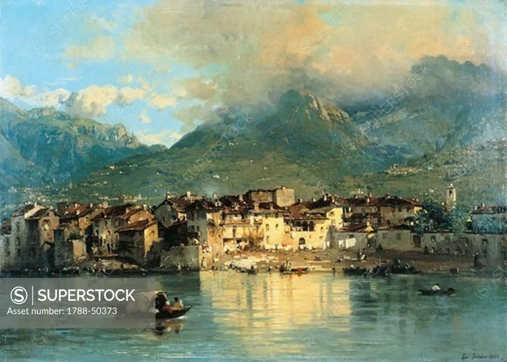 Pescarenico, 1862, by Gerolamo Induno (1825-1890), oil on canvas, 57.5 x 79.5 cm.